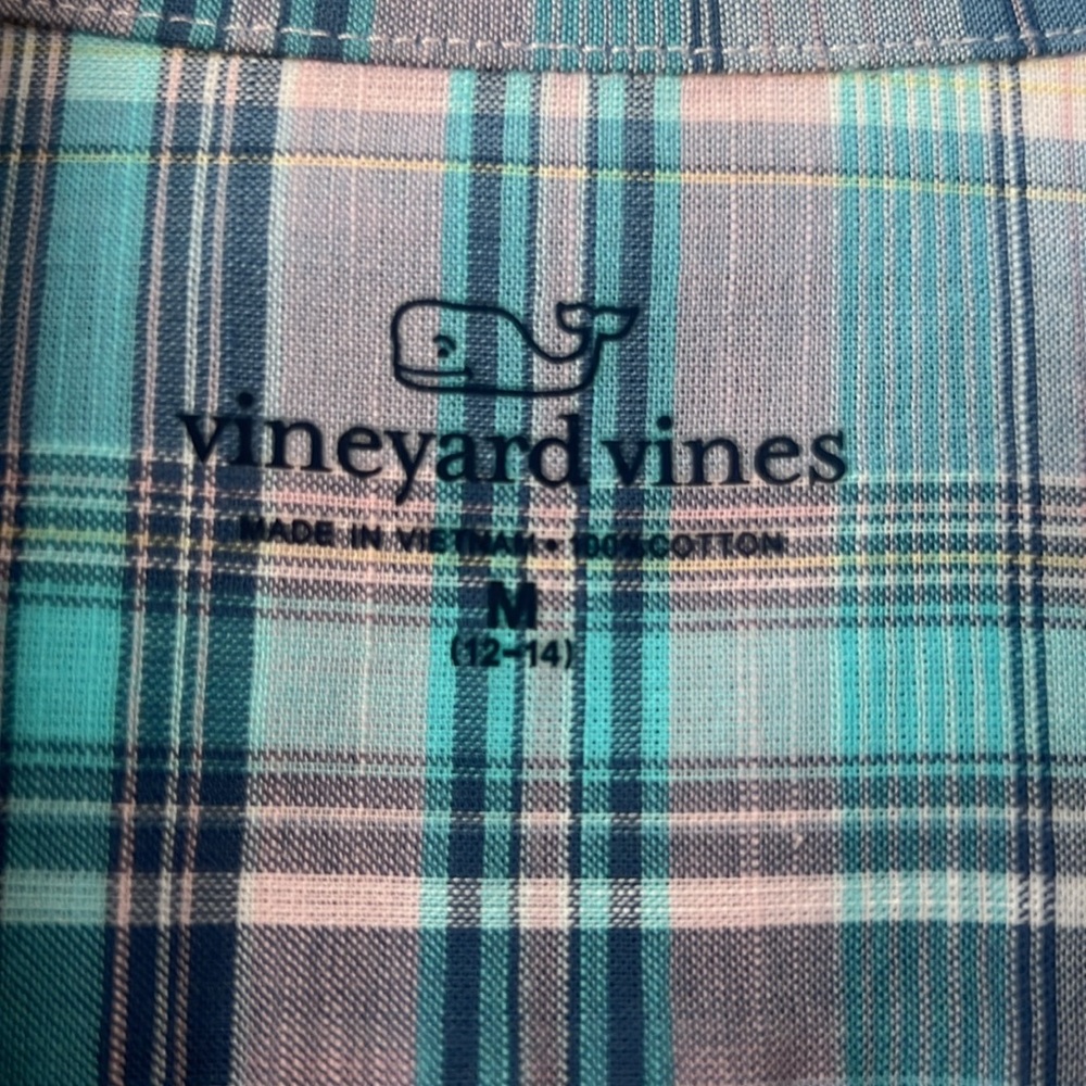 Vineyard Vines Boys M (12-14) button down plaid shirt - Picture 2 of 4